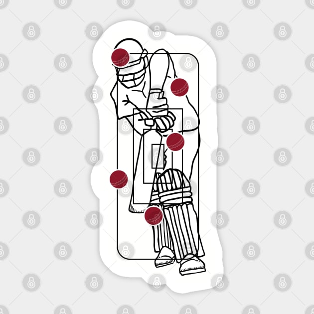 Cricket Bowler Target Practice 2 Cricket Fan Sticker by atomguy